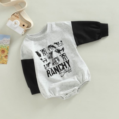 Baby Cowboy Color Block Romper