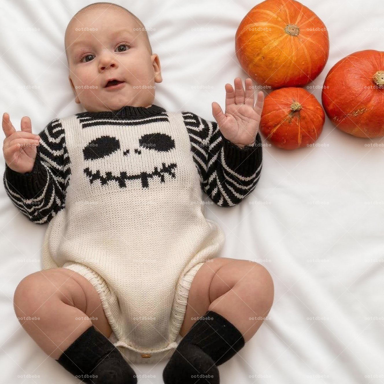 Newborn Jack Skellington Romper Sweater