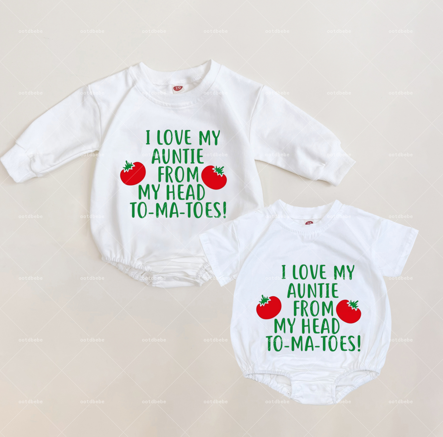 Baby I Love My Auntie From My Head To-ma-toes Romper