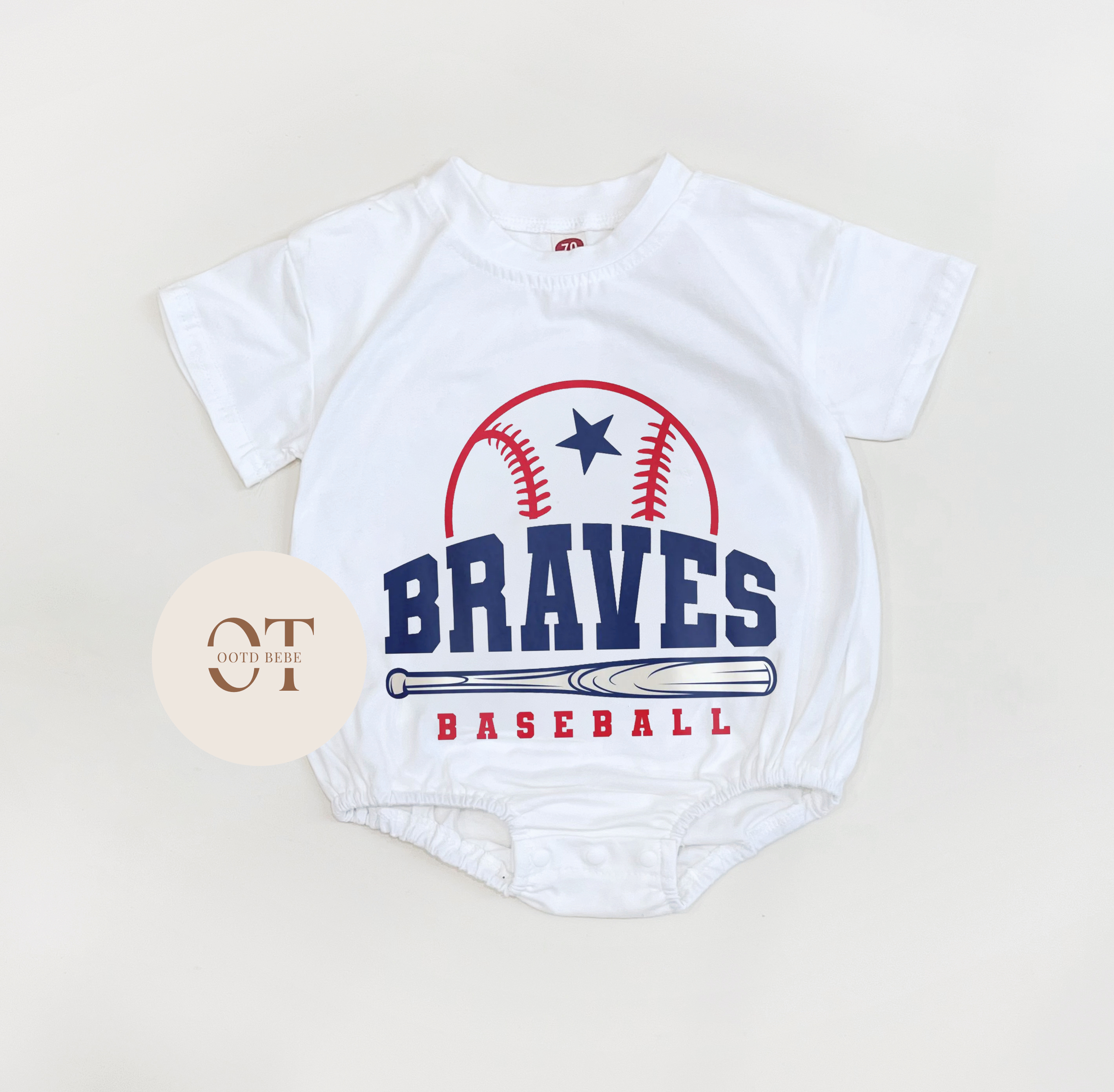 Baby Braves Baseball Romper