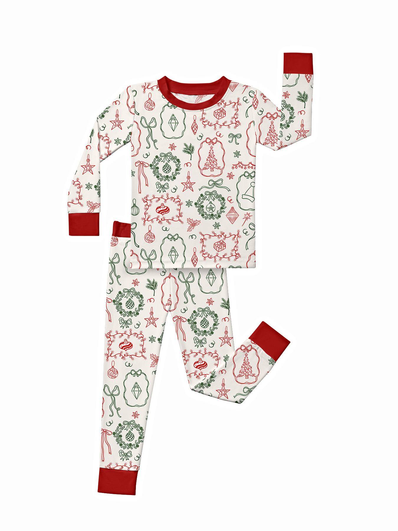 Kid Christmas Bow Bamboo Set ( 2-6Y )