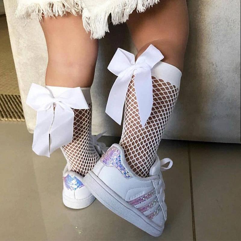 Female Baby Bow-Knot Mesh Socks-visikids