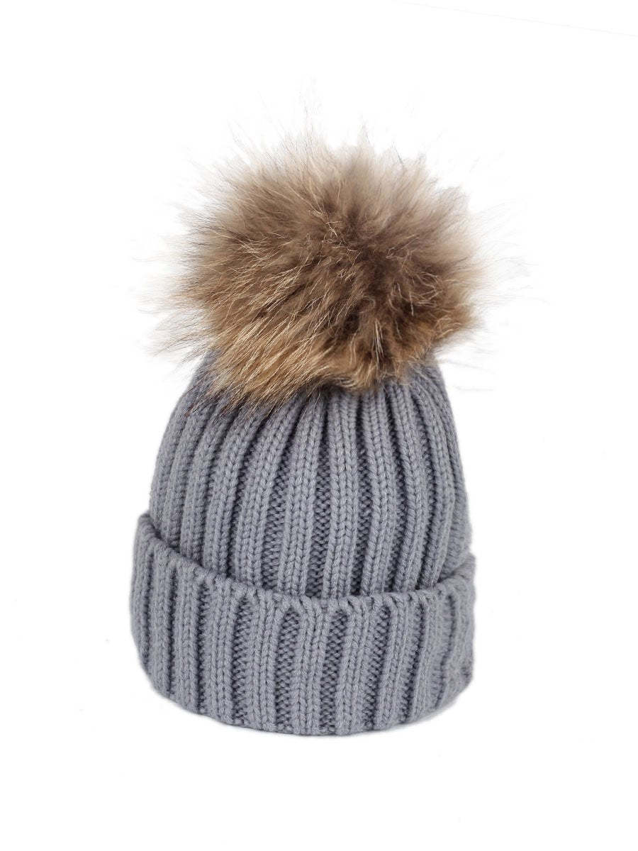 2-Piece Hair Ball Wool Parent-child Cap-visikids