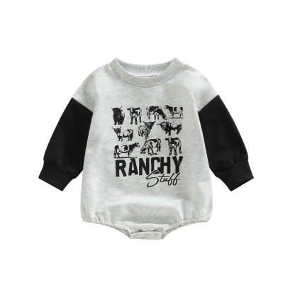 Baby Cowboy Color Block Romper