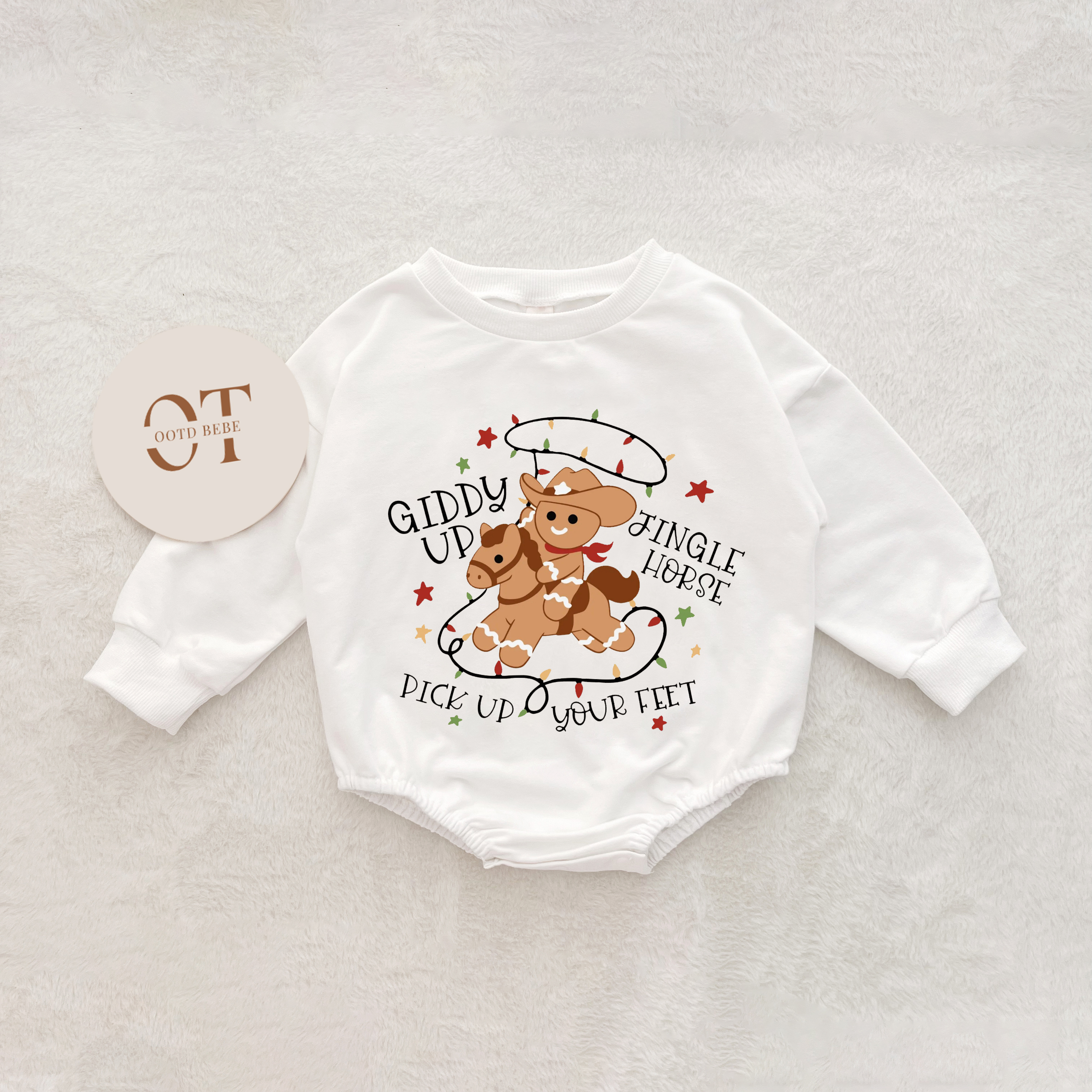 Baby Giddy Up Jingle Horse Pick Up Your Feet Romper