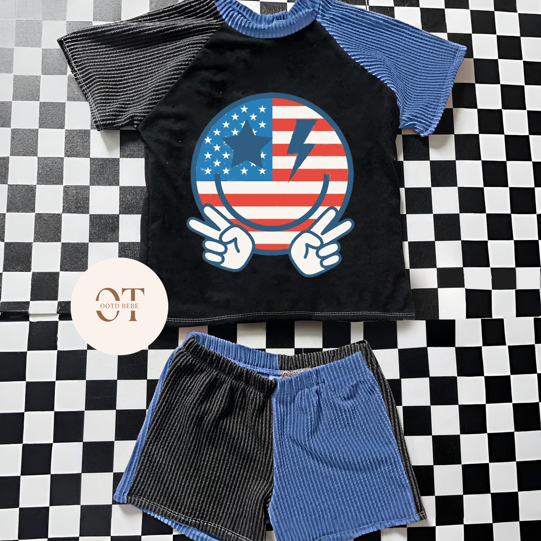 Toddler Happy Face Independence Day Set