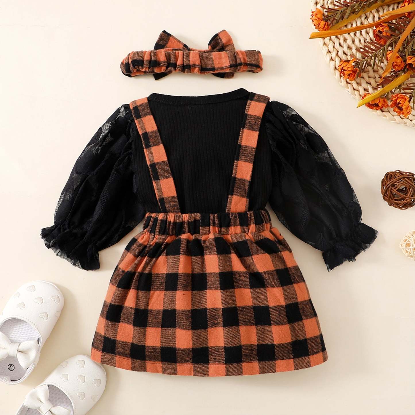 2-Piece Baby Plaid Dresses