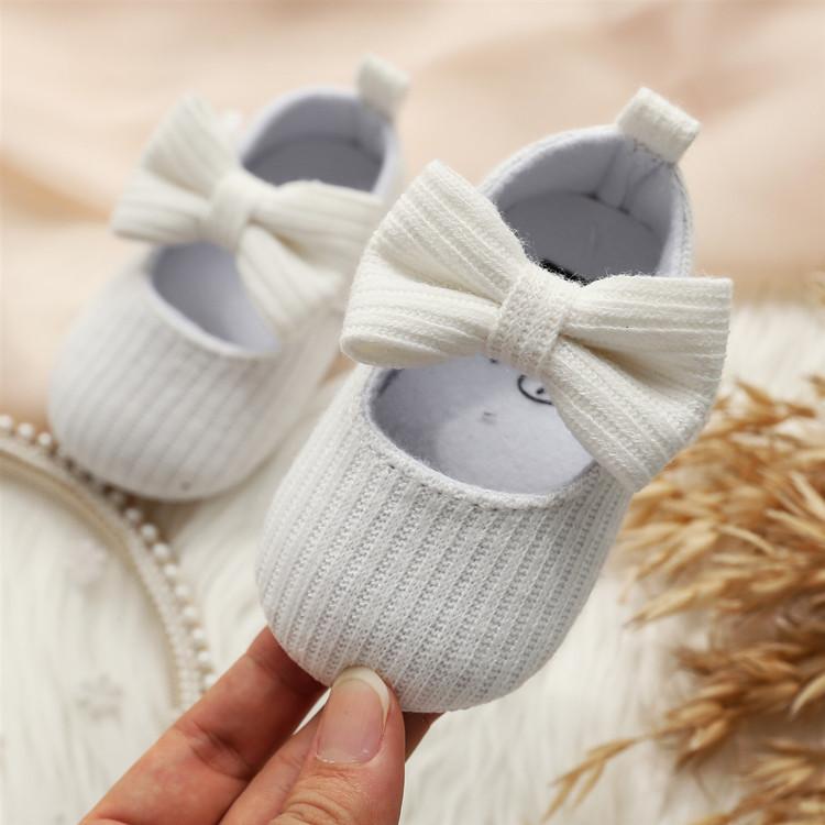 Bowknot Solid Color Baby Shoes-visikids