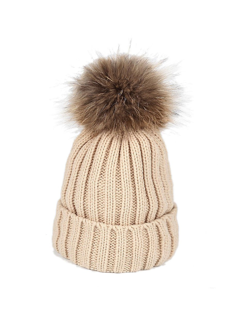 2-Piece Hair Ball Wool Parent-child Cap-visikids