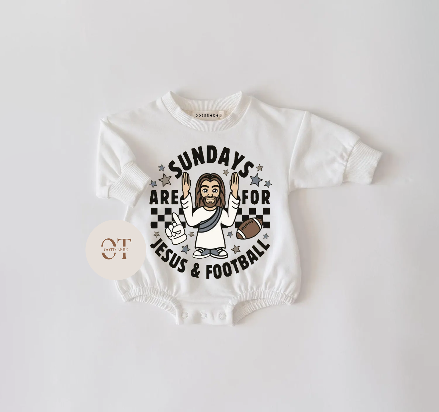Baby Sundays Are For Jesus & Football Romper