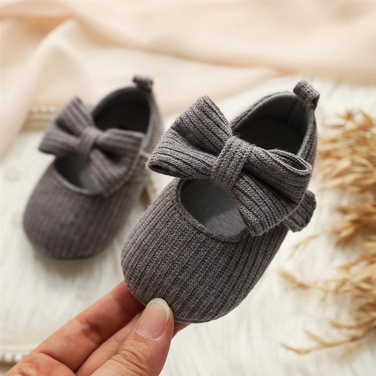 Bowknot Solid Color Baby Shoes-visikids