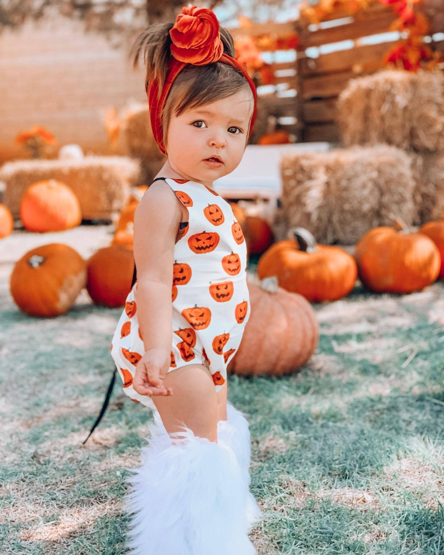 Baby Pumpkin Print Rompers-visikids