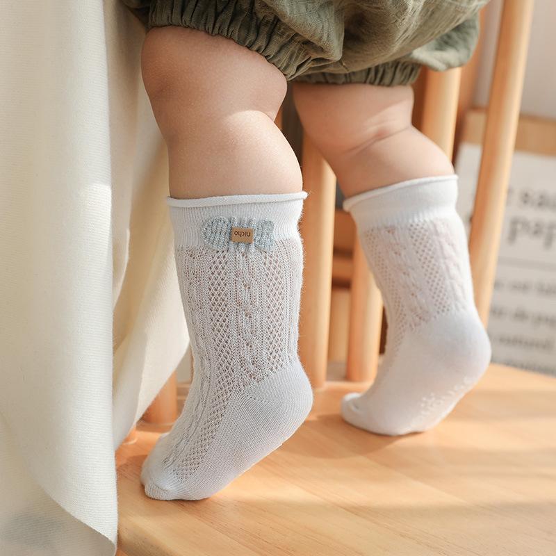 3-Pairs Baby Thin Mesh Anti-slip Socks-visikids