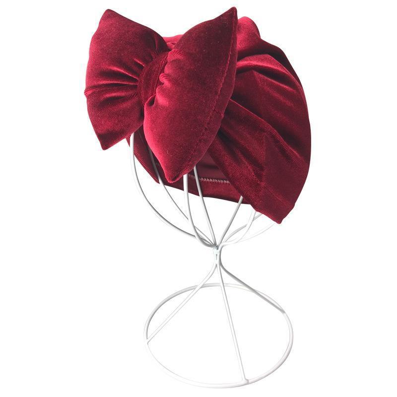 Baby Gold Velvet Padded Cotton Bow Headband-visikids