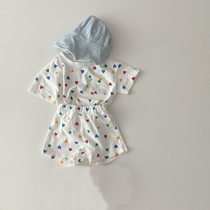 Baby Summer Plaid Heart Set