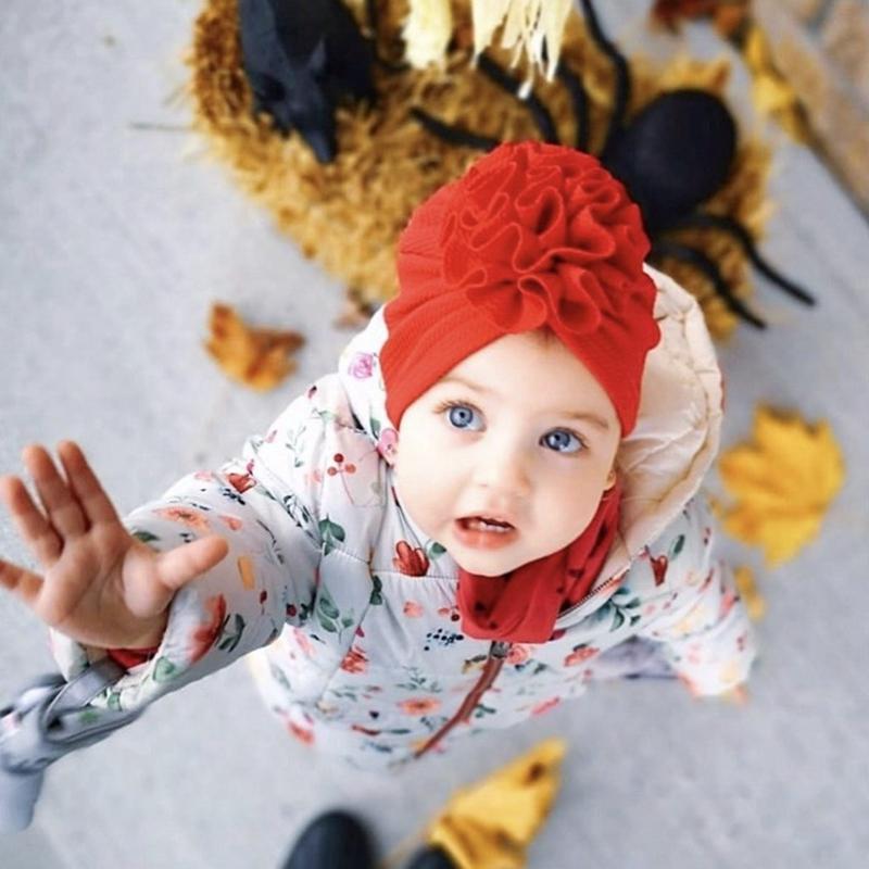Children's hat soft knitted cloth bow