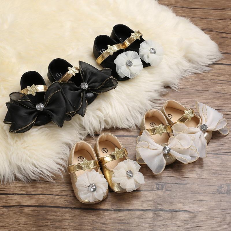 0-1y Baby Bow Soft Bottom Toddler Shoes-visikids