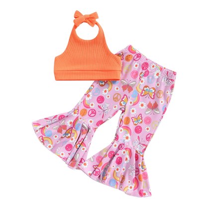 Toddler Girls Lacing Halterneck Vest Set