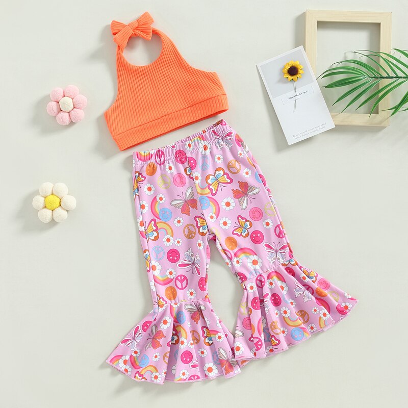 Toddler Girls Lacing Halterneck Vest Set