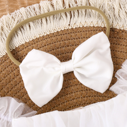 Baby Solid Gauze Romper With Headband