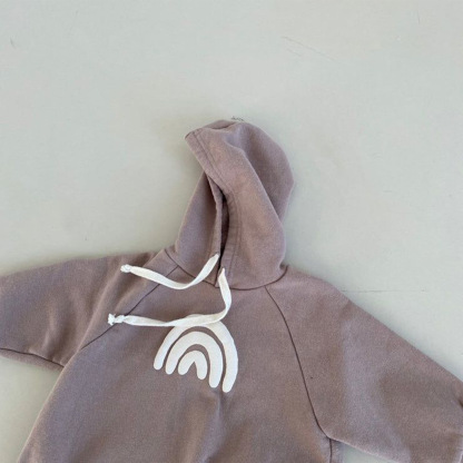 Rainbow Neutral Hooded Romper