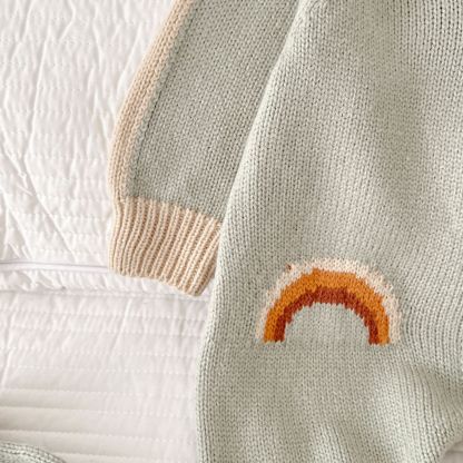 Baby Rainbow Knit Jumpsuit With Hat