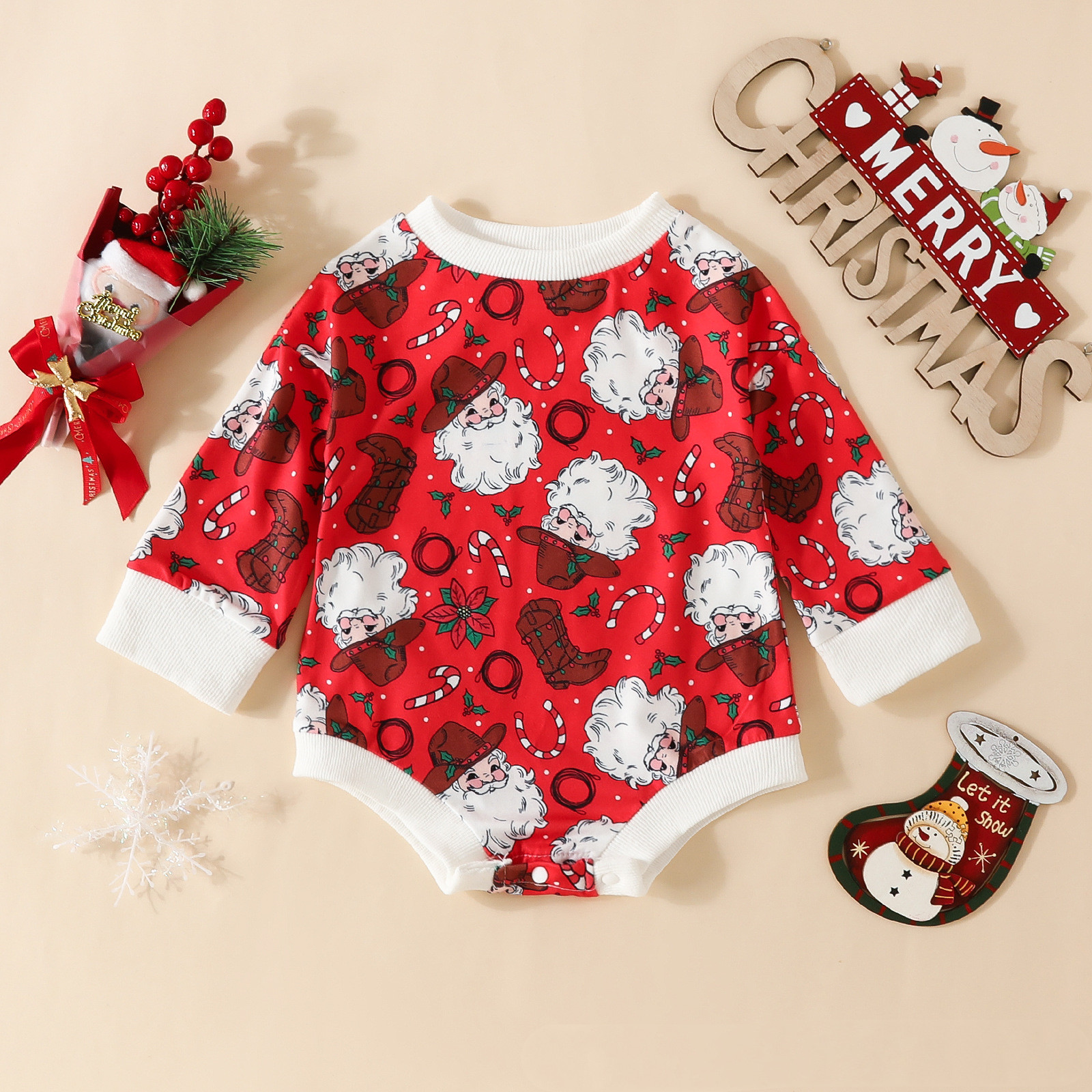 Baby Groovy Christmas Romper