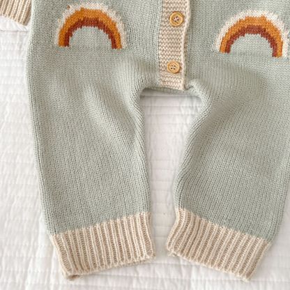 Baby Rainbow Knit Jumpsuit With Hat
