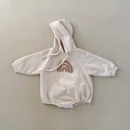 Rainbow Neutral Hooded Romper