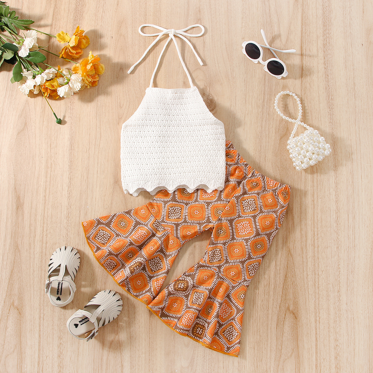 Girl Handmade Top Boho Suit