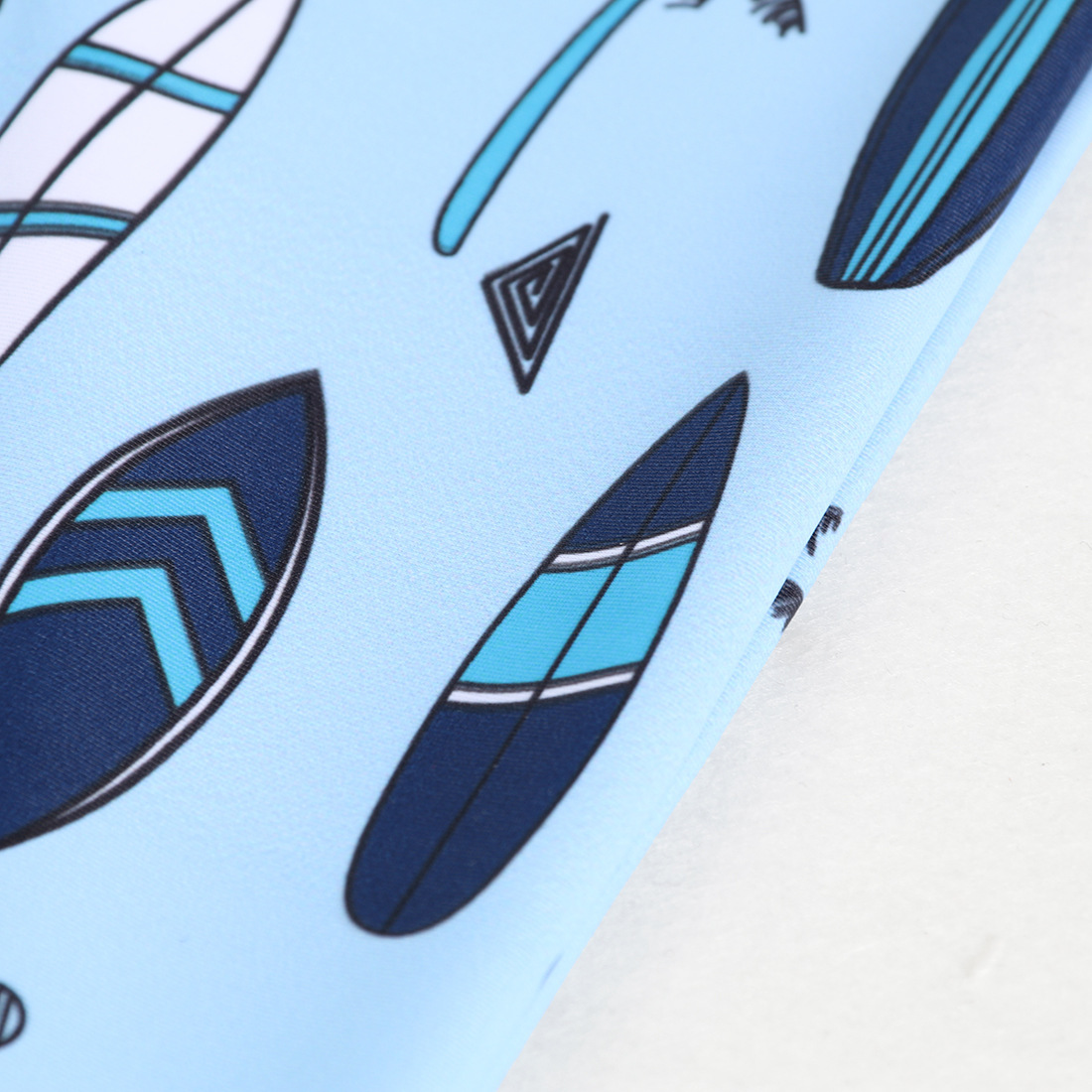 Baby Coconut Tree Surfboard Swimsuit With Cap