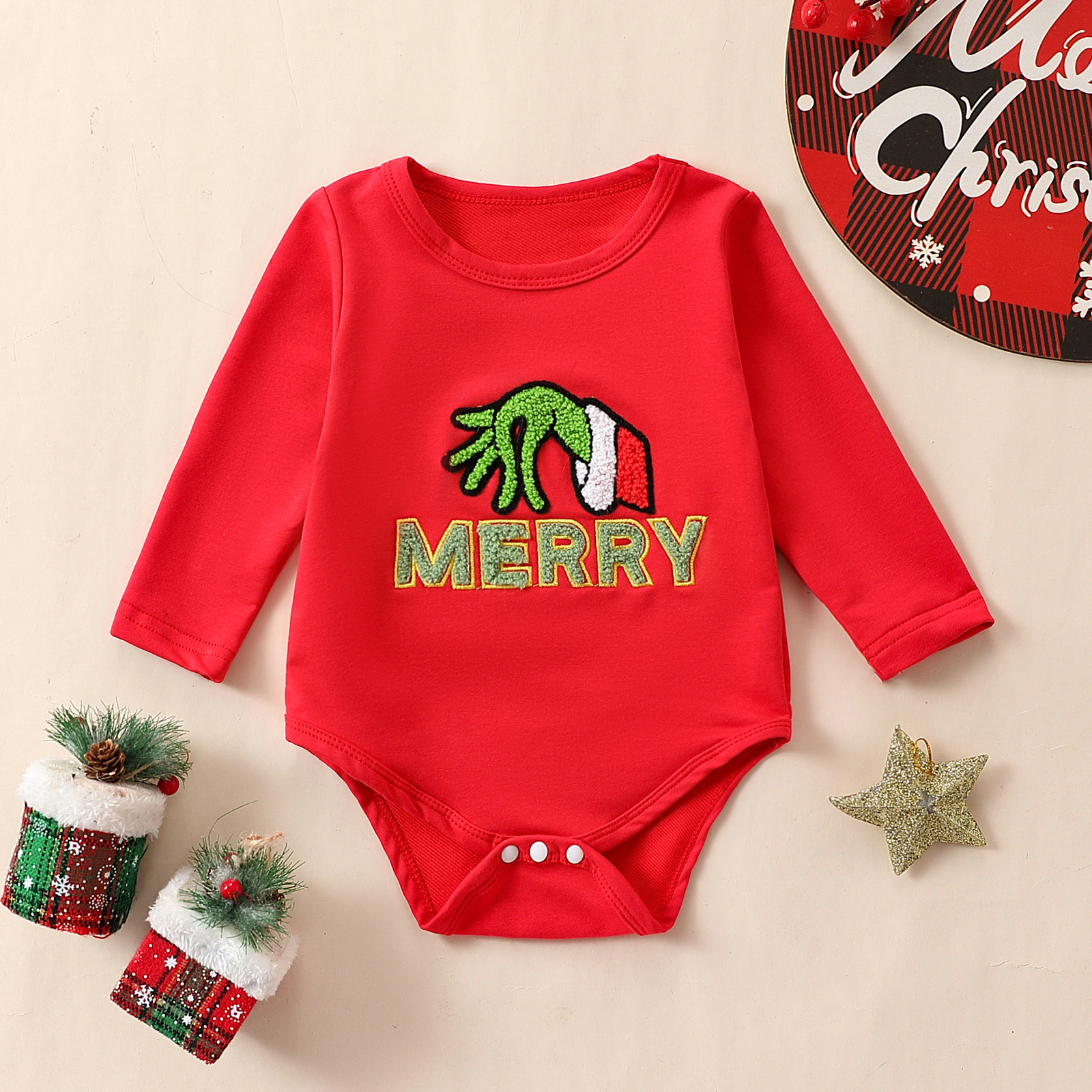 Baby Merry Embroidered Romper