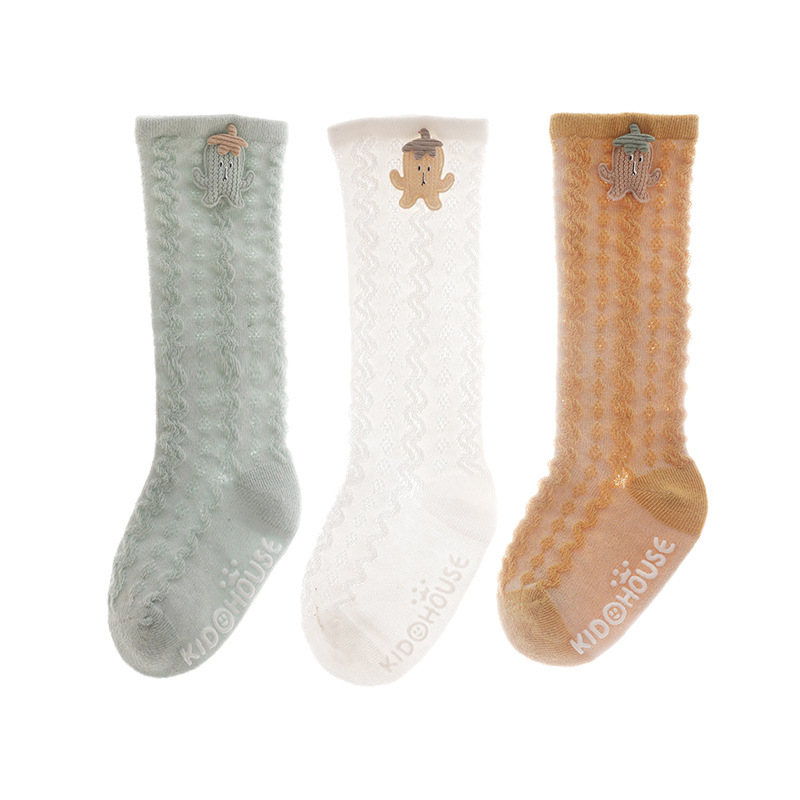 3PCS Baby Girl Summer Thin Mesh Socks 