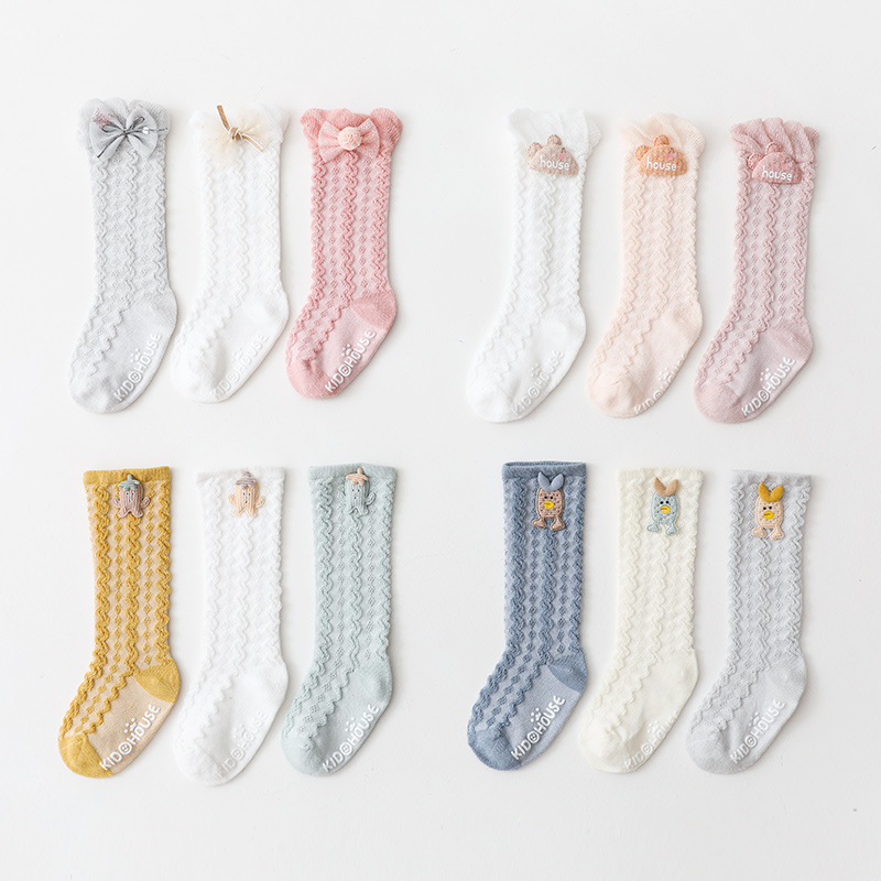 3PCS Baby Girl Summer Thin Mesh Socks