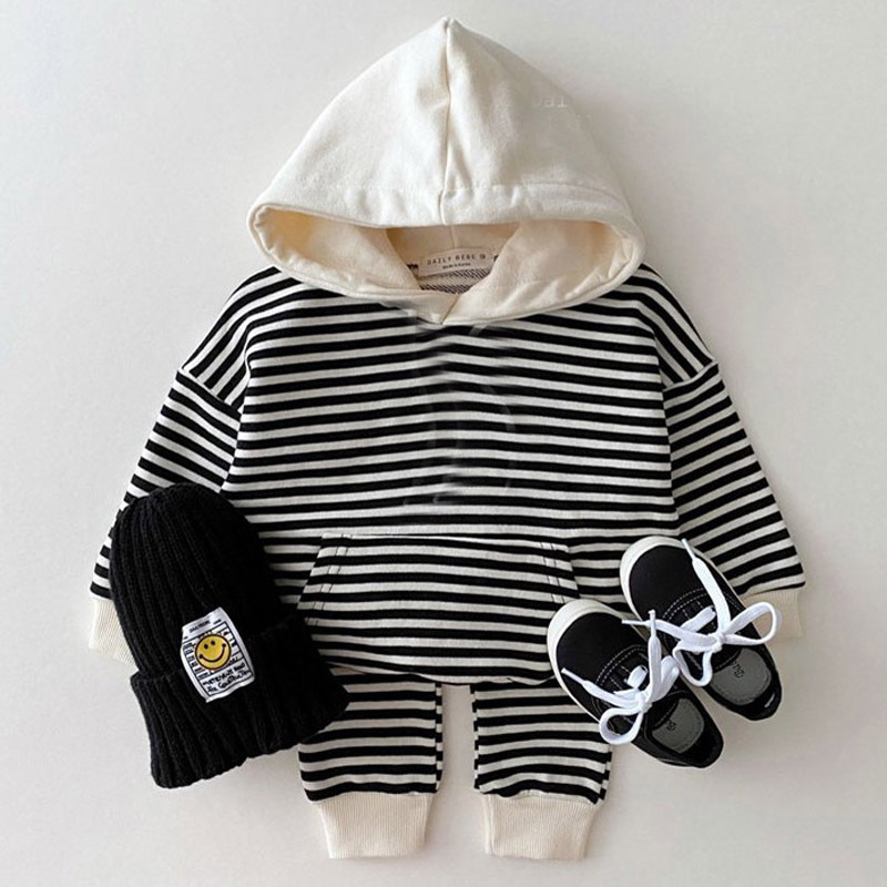 Baby Stripe Hooded Set