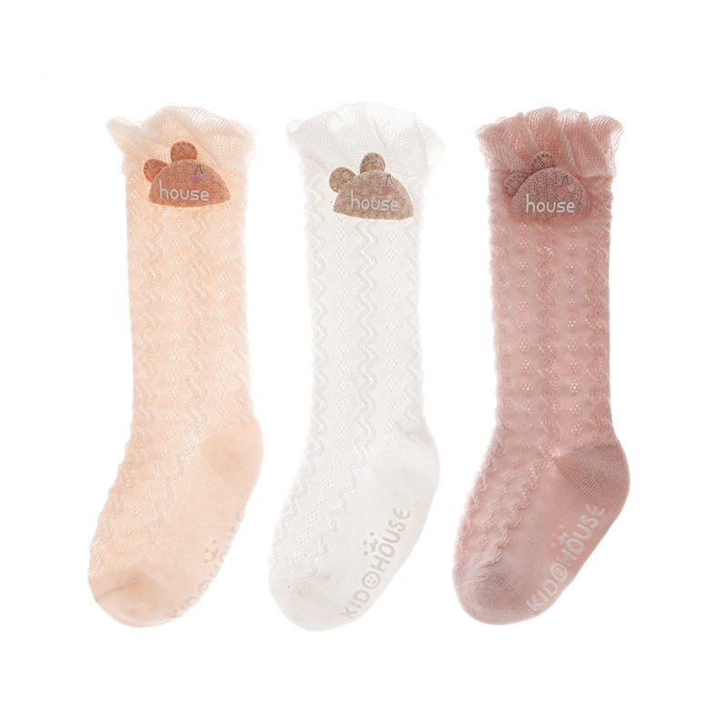 3PCS Baby Girl Summer Thin Mesh Socks 