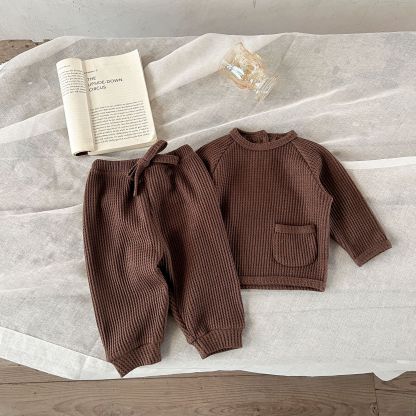 [Copy]Baby Neutral Waffle Jumpsuit With Hat