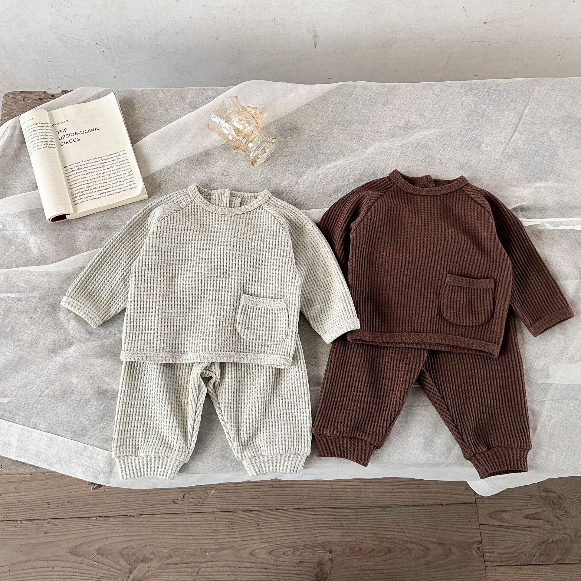 [Copy]Baby Neutral Waffle Jumpsuit With Hat