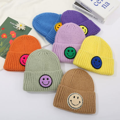 Baby Smiley Embroidery Beanie