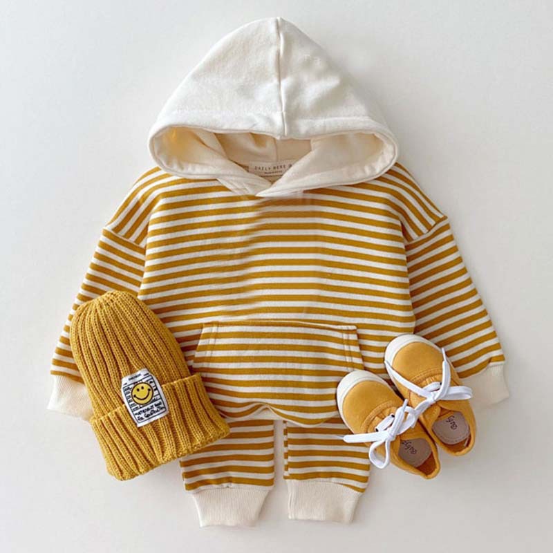 Baby Stripe Hooded Set