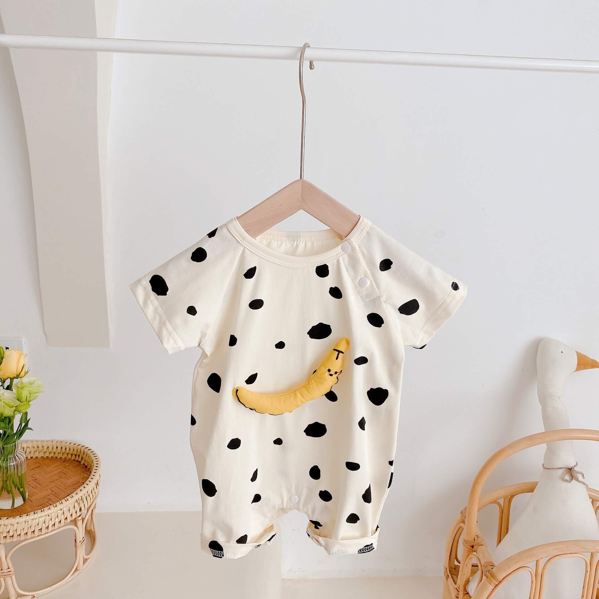 Baby Polka Dots Banana Jumpsuit
