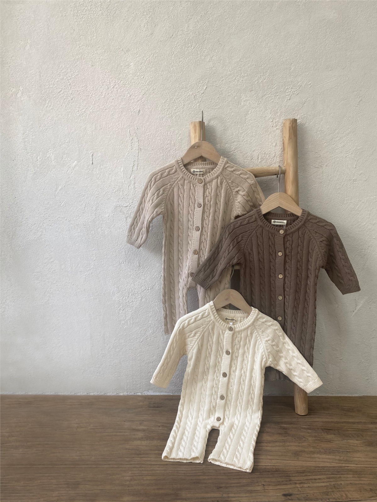 Newborn Solid Neutral Knitting Jumpsuit