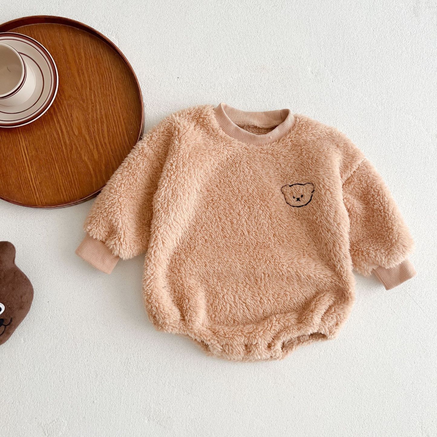 Baby Bear Embroidery Romper