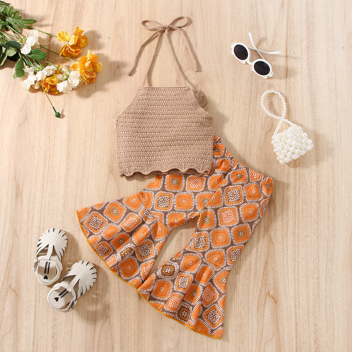 Girl Handmade Top Boho Suit