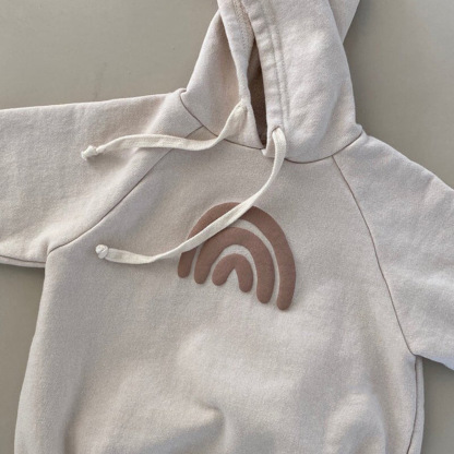 Rainbow Neutral Hooded Romper