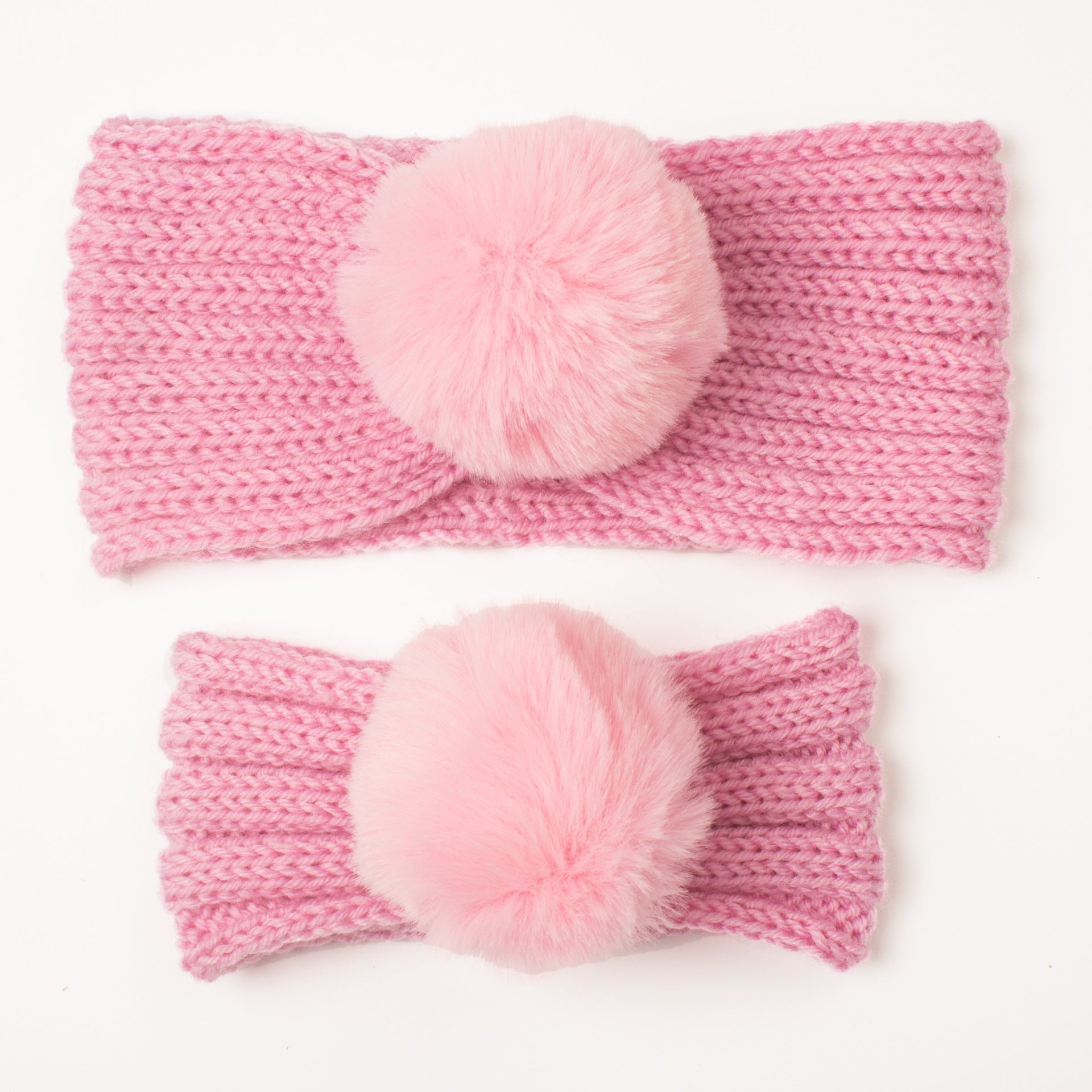 Knit Fur Ball Headband