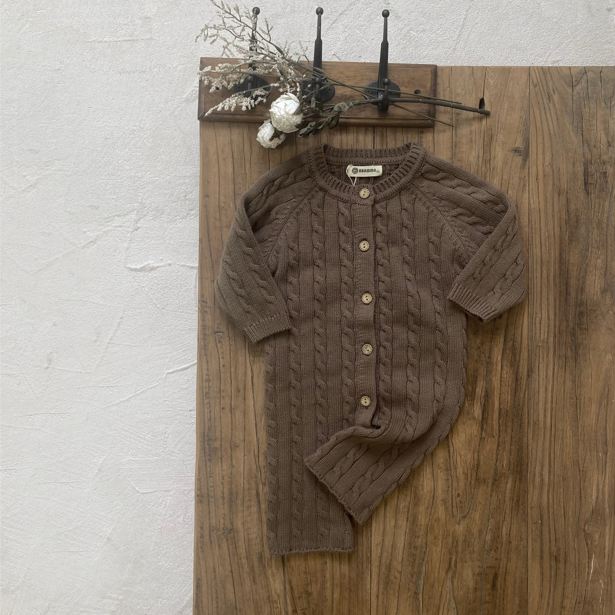 Newborn Solid Neutral Knitting Jumpsuit