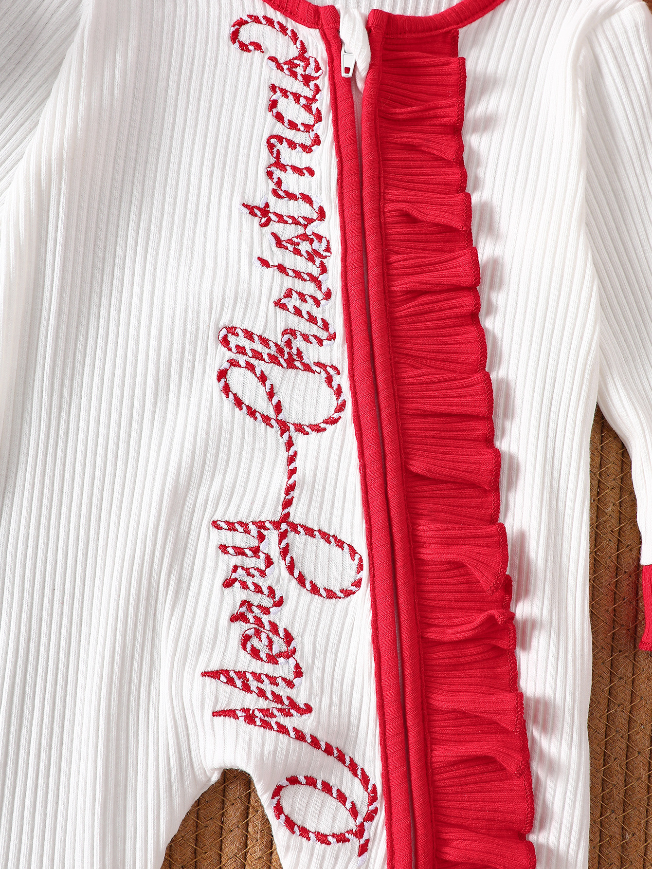 Newborn Merry Christmas Embroidery Jumpsuit