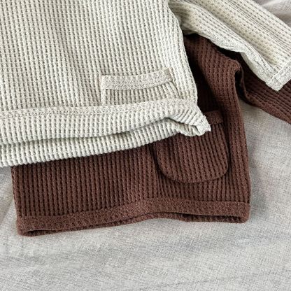 [Copy]Baby Neutral Waffle Jumpsuit With Hat