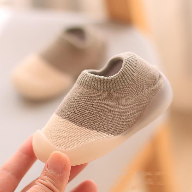 Baby Solid Color Stitching Socks Floor Shoes-visikids